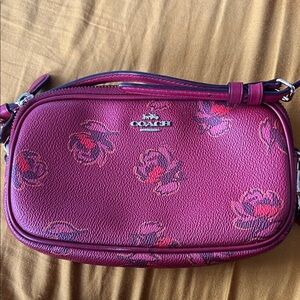 Coach Burgundy Floral Crossbody Bag